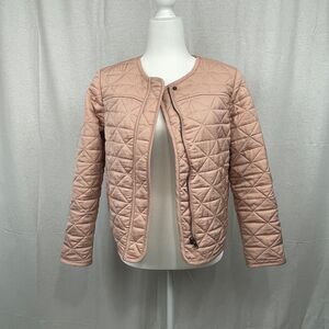 Loft Blush Pink Quilted Jacket, Full Zip,‎ Size Small, Excellent!